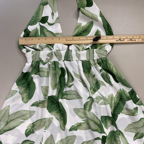 Show Me Your MuMu Dress Womens Medium Green Island Mini Halter Palmtini Tropical - Picture 6 of 11